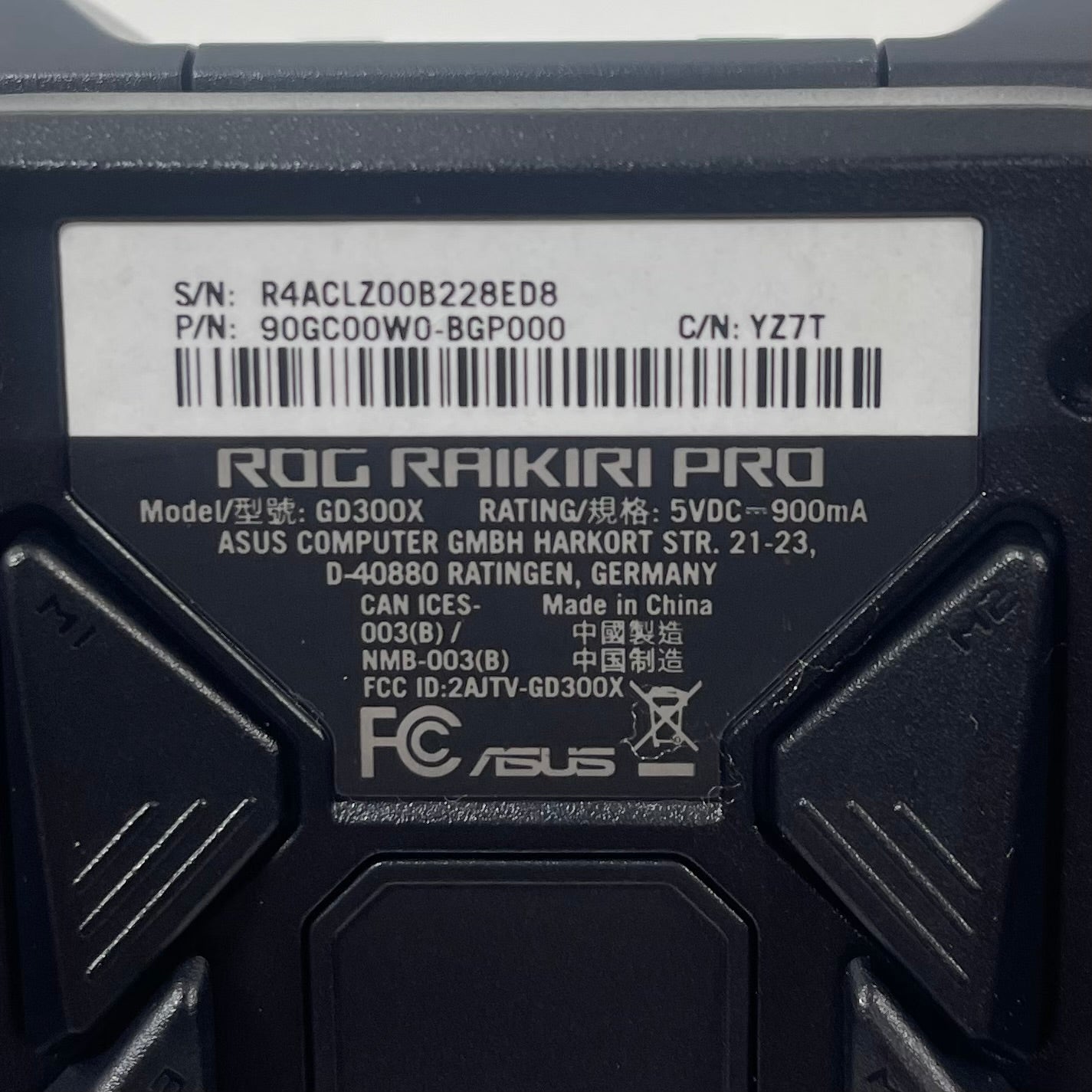 New Asus ROG Raikiri Pro Black GD300X