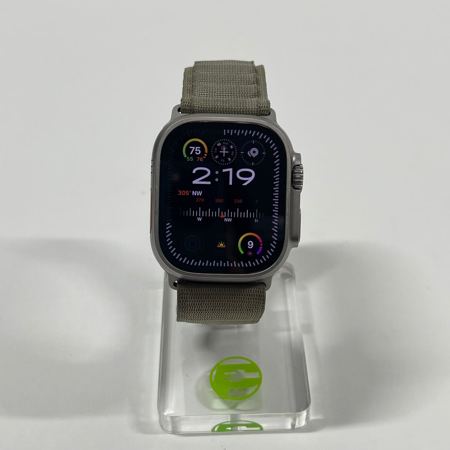 Unlocked Apple Watch Ultra 2 49MM Black Titanium Beige Nylon Band MREY3LW/A