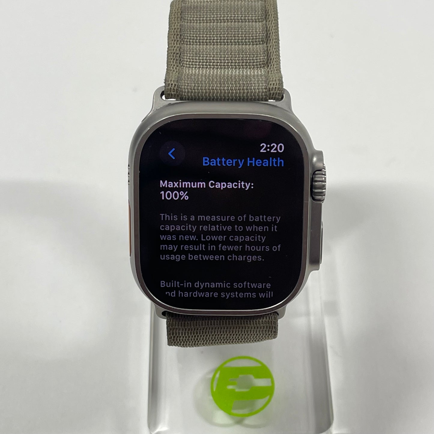 Unlocked Apple Watch Ultra 2 49MM Black Titanium Beige Nylon Band MREY3LW/A