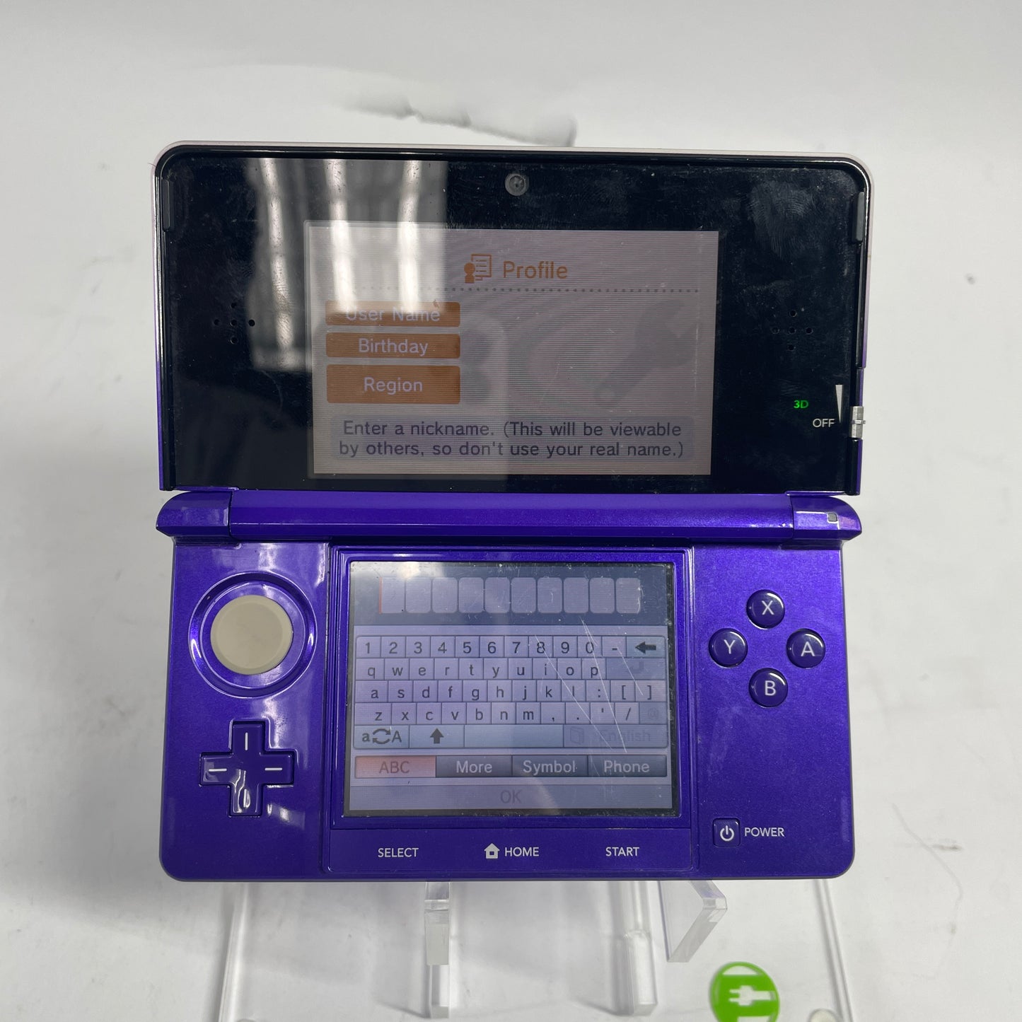 Nintendo 3DS Handheld Game Console Only CTR-001 Midnight Purple
