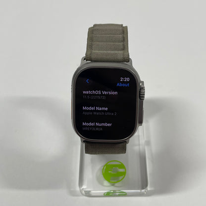 Unlocked Apple Watch Ultra 2 49MM Black Titanium Beige Nylon Band MREY3LW/A
