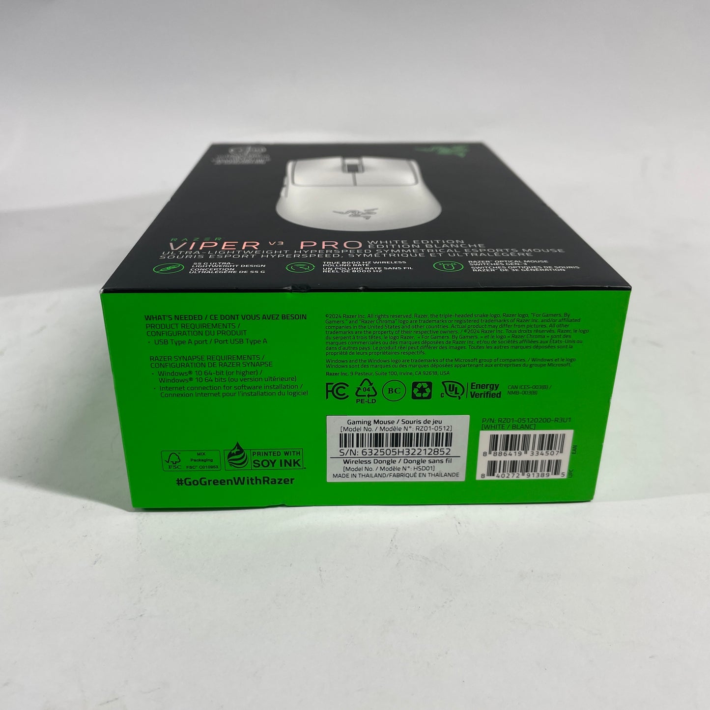 New Razer Viper v3 Pro MR0089 Wireless Wireless Mouse White