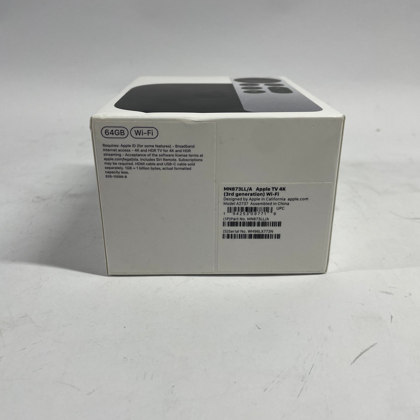 Apple TV 4K 3rd Gen 64GB Digital HD Media Streamer MN873LL/A WiFi Only