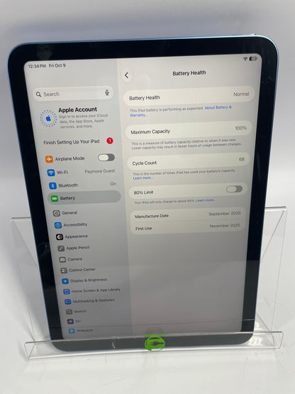 WiFi Only Apple iPad 11" (A16) 128GB Blue MD4A4LL/A