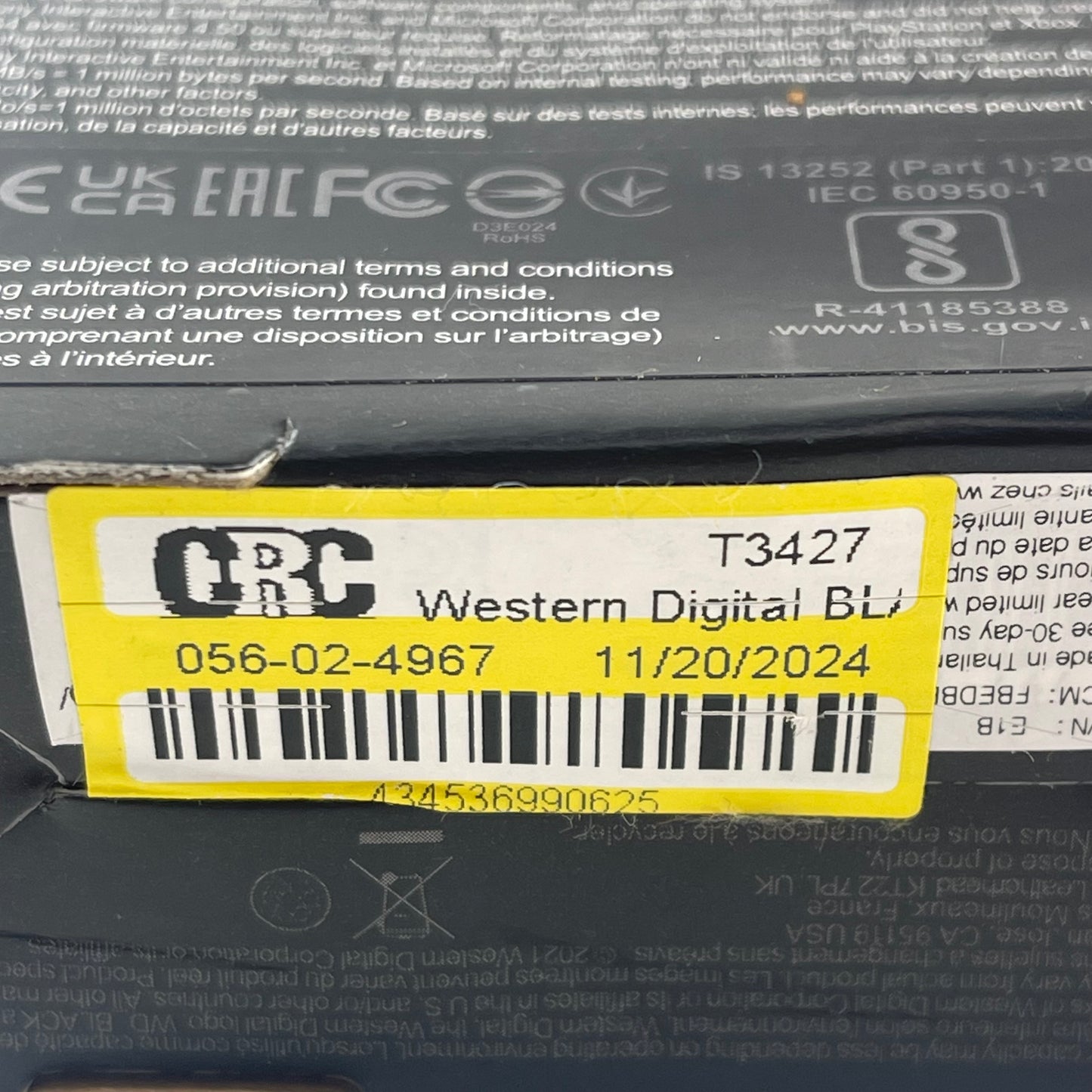 Western Digital WD External BLACK P10 Game Drive 4TB Micro USB-B to USB-A HDD 
