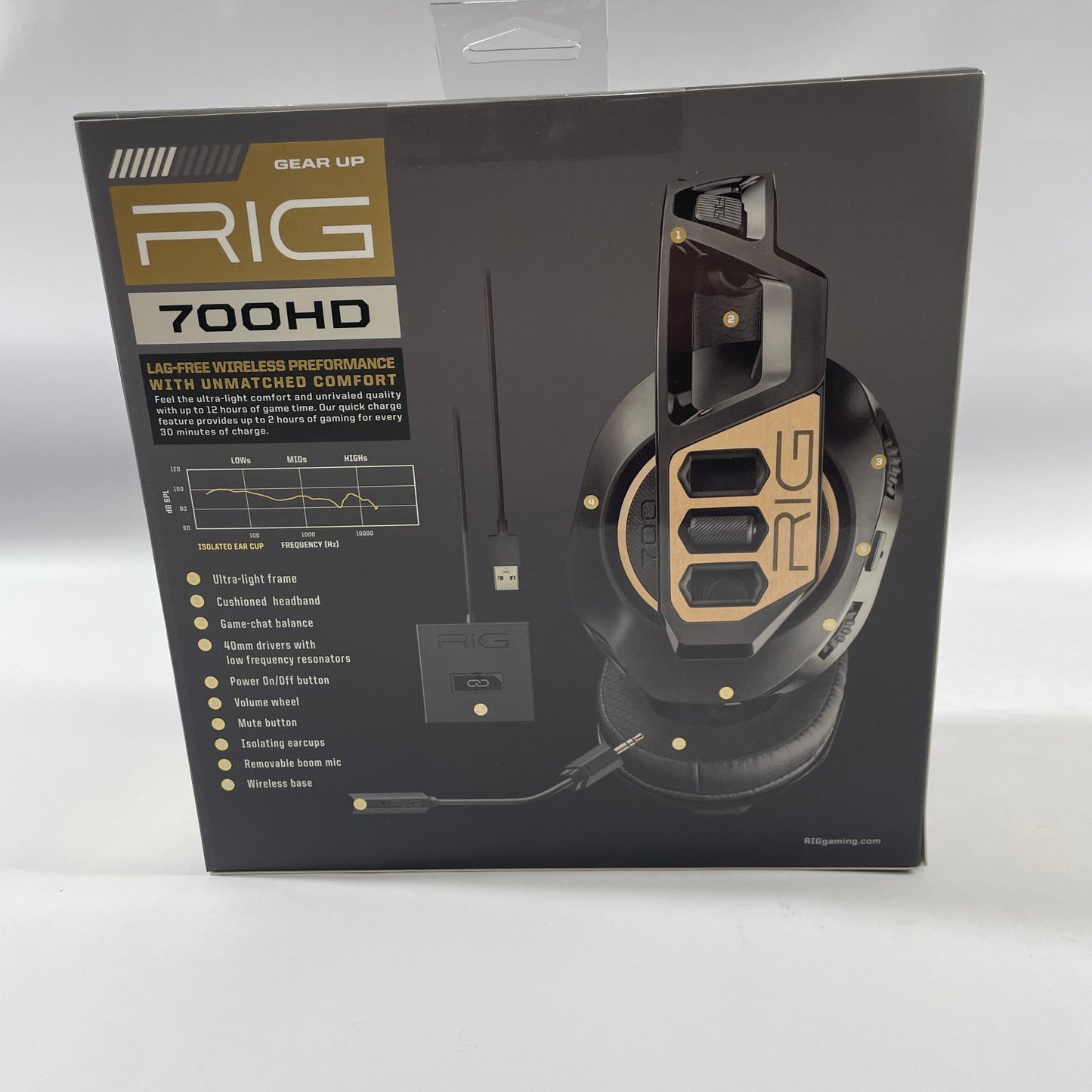 New Other RIG 700HD Wireless Over-Ear Bluetooth Headphones Black 211233-01