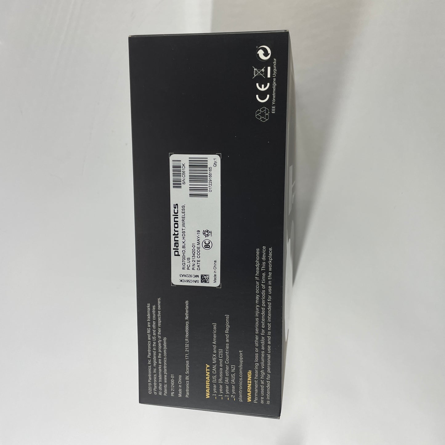 New Other RIG 700HD Wireless Over-Ear Bluetooth Headphones Black 211233-01